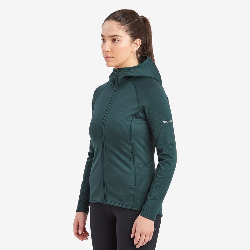 Olive Green Montane Protium Hooded Women's Fleece Jackets | GNK3420UZ