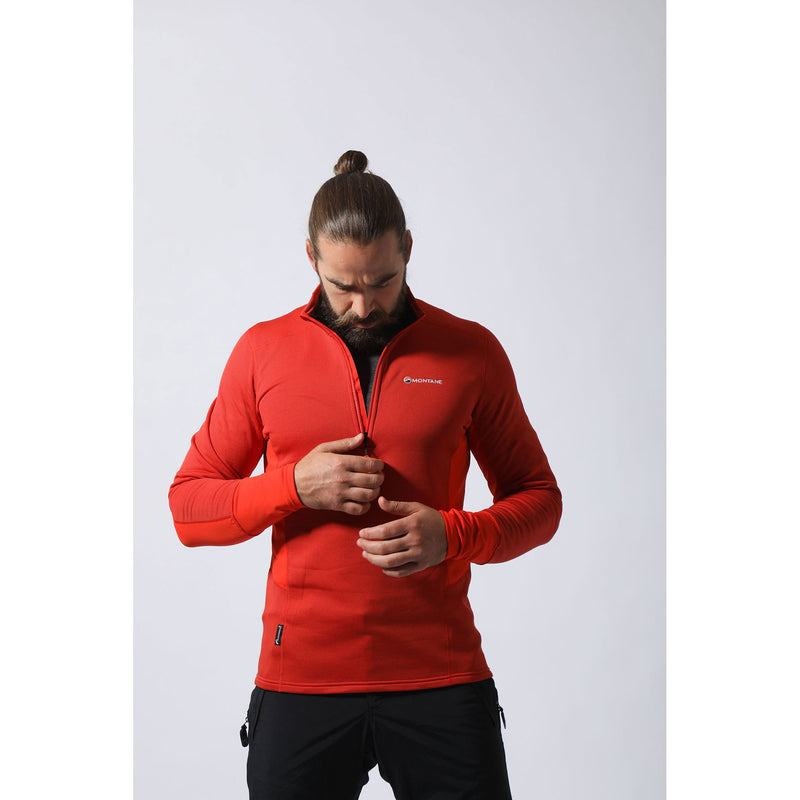 Orange Montane Iridium Hybrid Pull-On Men's Fleece Jackets | IRO805WE