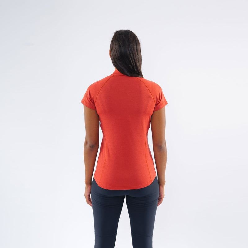 Orange Red Montane Dart Zip Women's T Shirts | XGA264BD