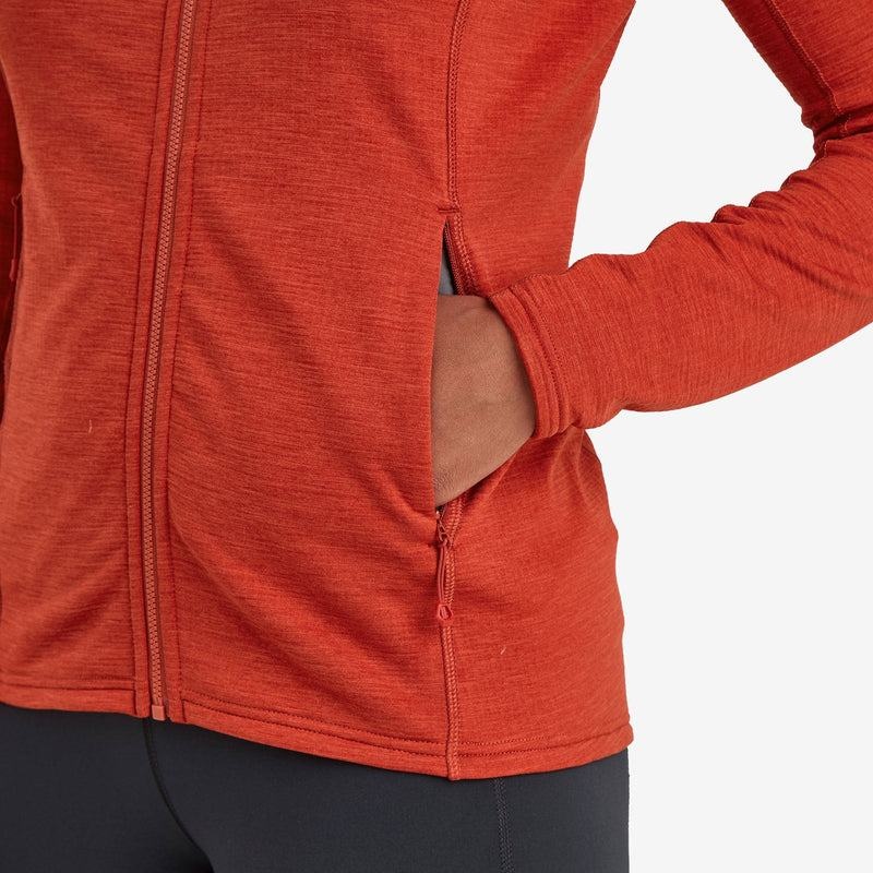 Orange Red Montane Protium Hooded Women's Fleece Jackets | NUD2927DG