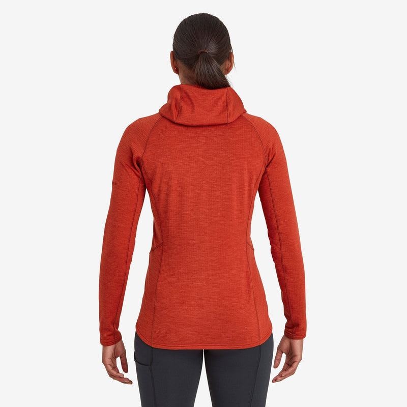 Orange Red Montane Protium Hooded Women's Fleece Jackets | NUD2927DG