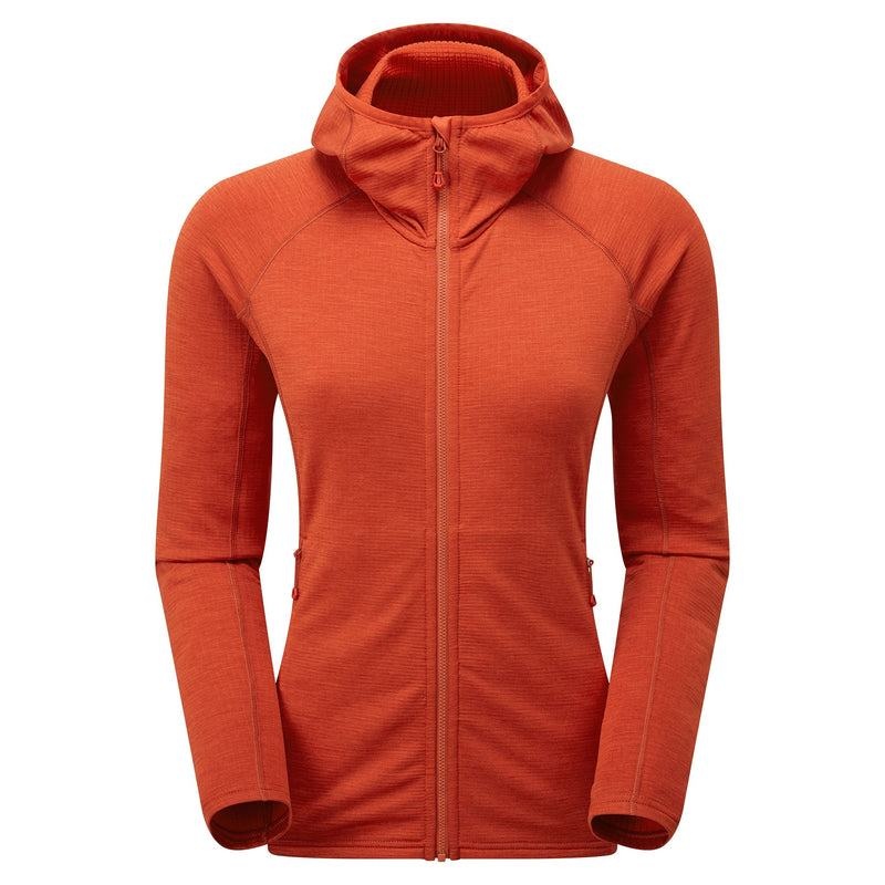 Orange Red Montane Protium Hooded Women\'s Fleece Jackets | NUD2927DG