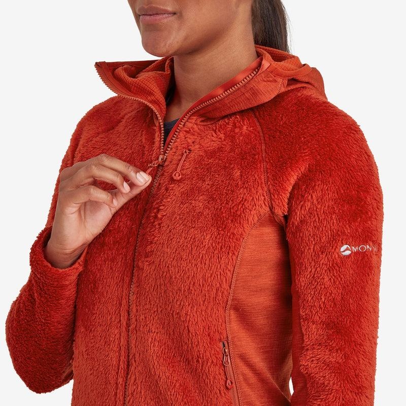 Orange Red Montane Protium XPD Hooded Women's Fleece Jackets | VEY2724SY