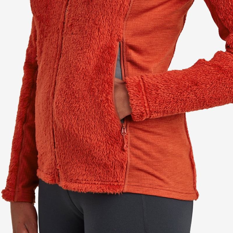 Orange Red Montane Protium XPD Hooded Women's Fleece Jackets | VEY2724SY