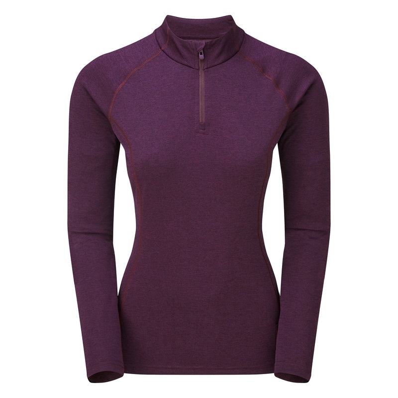 Purple Montane Dart Zip Neck Women\'s T Shirts | FJY2530HA