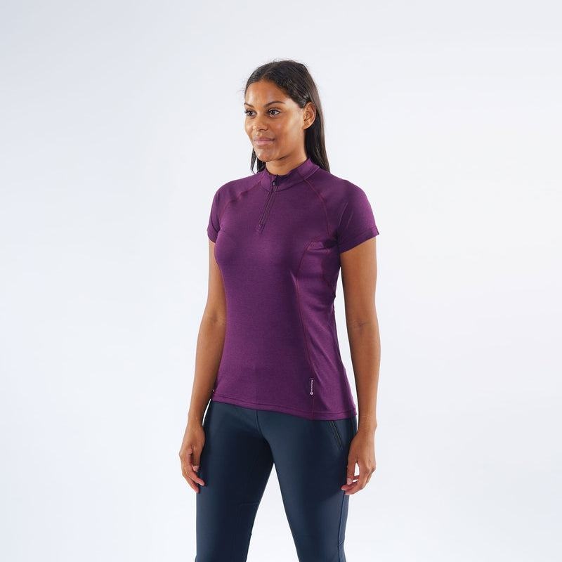 Purple Montane Dart Zip Women's T Shirts | SAV3539WF