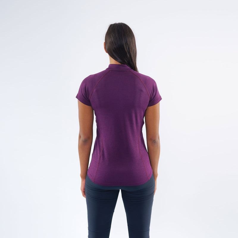 Purple Montane Dart Zip Women's T Shirts | SAV3539WF