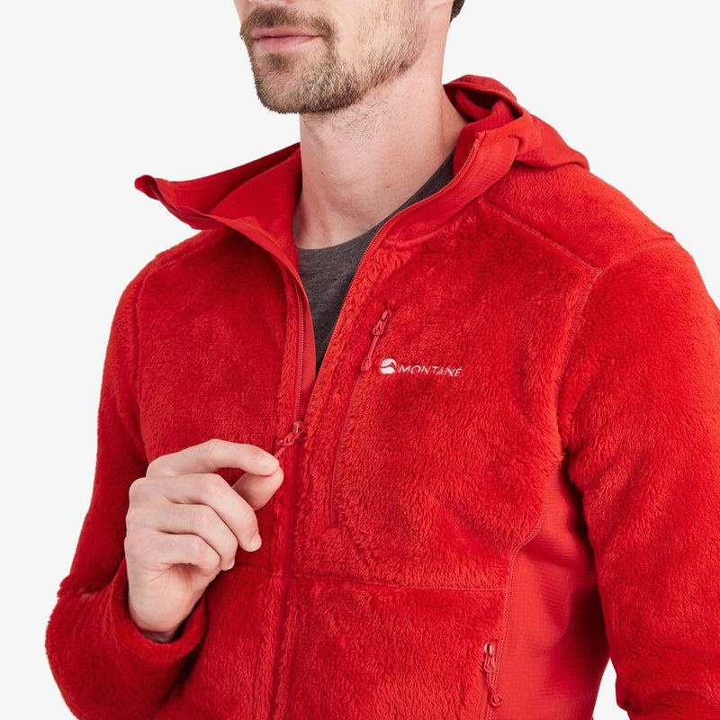 Red Montane Protium XPD Hooded Men's Fleece Jackets | FUN7896NJ