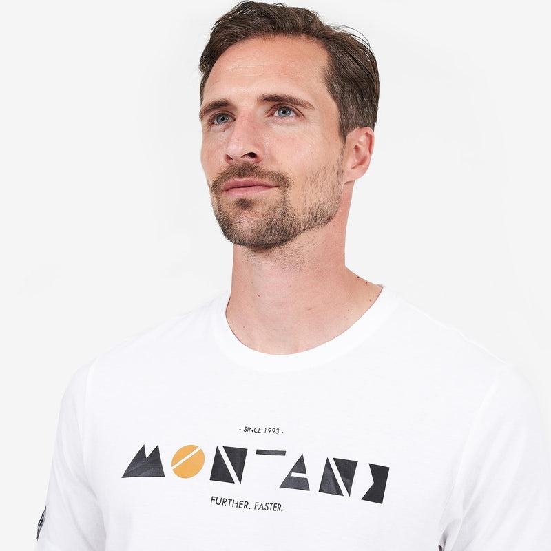 White Montane Geometry Men's T Shirts | XZM6659ZB