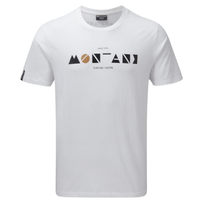 White Montane Geometry Men\'s T Shirts | XZM6659ZB